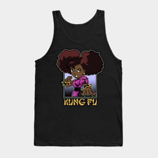 Kawaii Afro Kung Fu Girl Tank Top